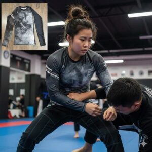 War Tribe Women’s Elevate Collection BJJ Rash Guard  Medium - EUC Smoke/Black LN