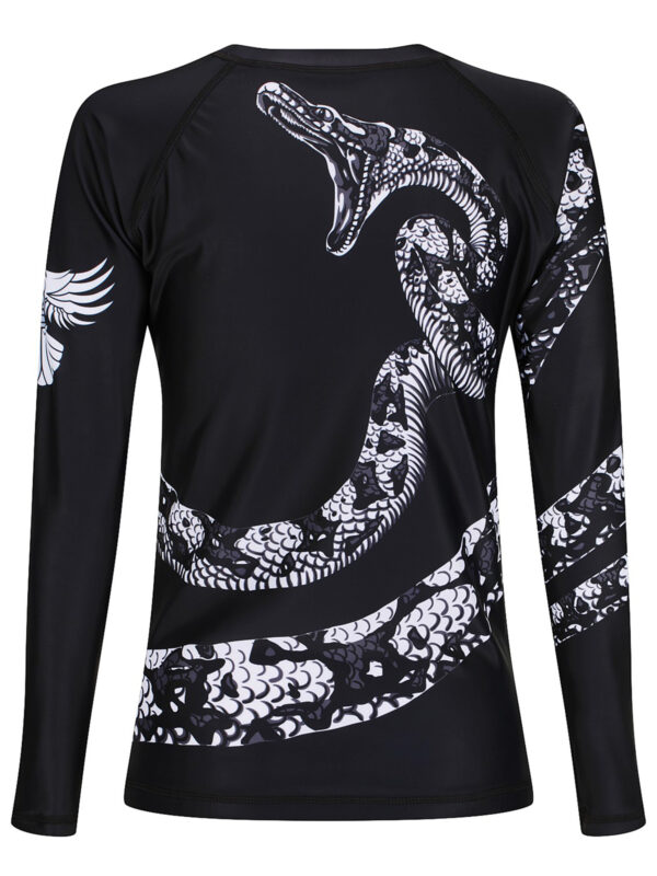 Raven Fightwear Women's Constrictor Snake BJJ Rash Guard MMA Black/White