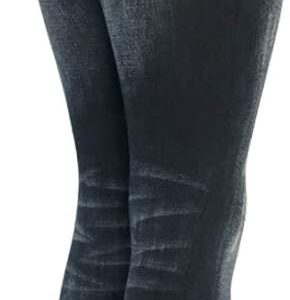 Women's Denim Print Seamless Full Leggings for All Seasons - One Size Fits Small and Medium