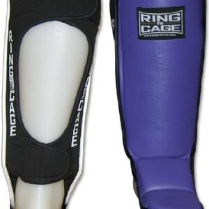 Womens Hook&Loop MMA Grappling Shin Instep - Purple - Open Back for MMA, Muay Thai, Kickboxing