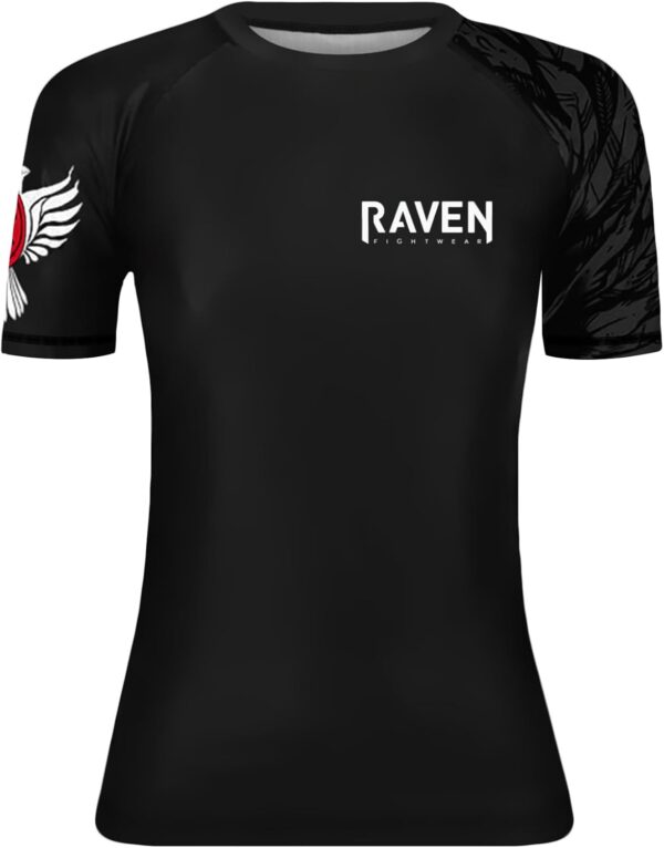 Raven Fightwear Women's Aerial Assault MMA BJJ Short Sleeve Rash Guard Black/Black