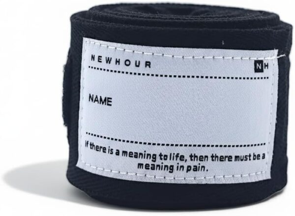 Boxing Hand Wraps – 4.5m / 180” Semi-Elastic Cotton-Nylon (Latex-Free), Extra-Wide Strap & Name Tag – Machine-Washable, Pair