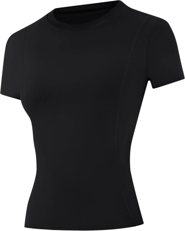 Runhit Women's Compression Shirts Short Sleeve Workout Tops Athletic Base Layer T-Shirt for Gym Running Yoga Basketball BJJ
