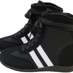 Boxing Shoes Wrestling Boots for Women Cross Training Deadlift Powerlifting Squatting Tennis & Racquet Sport Shoes Gym Fitness Indoor Outdoor Lightweight Leather Ankle Booties No Slip Chunky Sole