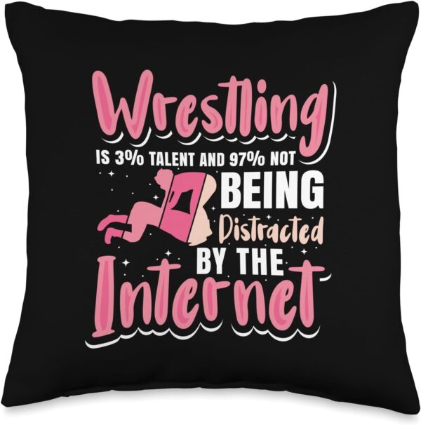Wrestling is 3% Talent - Girl Wrestler Throw Pillow