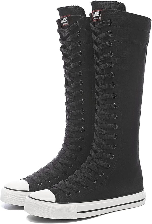 Women's Tall Canvas Lace up Knee High Sneakers