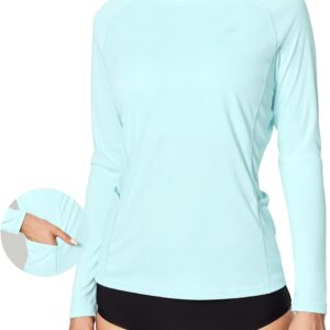 IUGA Rash Guard for Women UPF 50+ SPF UV Protection Long Sleeve Workout Tops with Pockets Dry Fit Hiking Swim Shirt