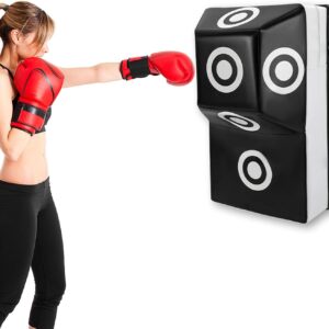 Wall Boxing Punching, Pad Mount Uppercut Boxing Equipment Training Wall Target with Marking 6 Striking Points, Black