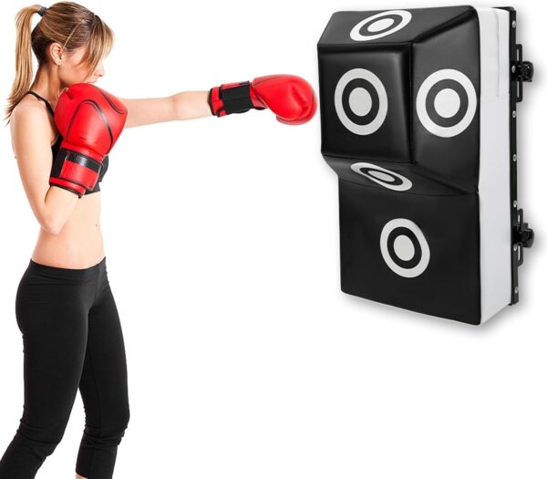 Wall Boxing Punching, Pad Mount Uppercut Boxing Equipment Training Wall Target with Marking 6 Striking Points, Black