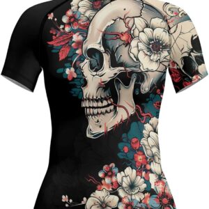 Halloween Women’s Short Sleeve Rashguard – No-Gi Jiu Jitsu MMA Training Base Layer Compression Shirt