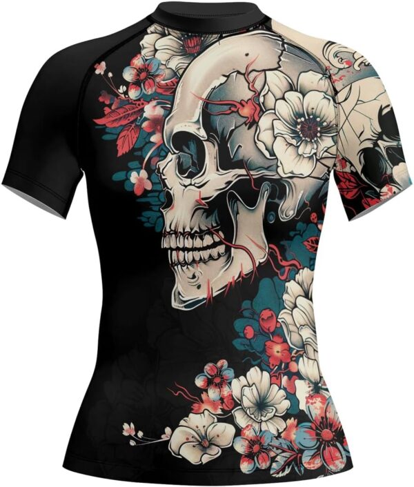 Halloween Women’s Short Sleeve Rashguard – No-Gi Jiu Jitsu MMA Training Base Layer Compression Shirt