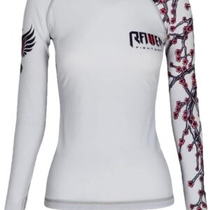 Raven Fightwear Women's Sakura Rash Guard MMA BJJ White