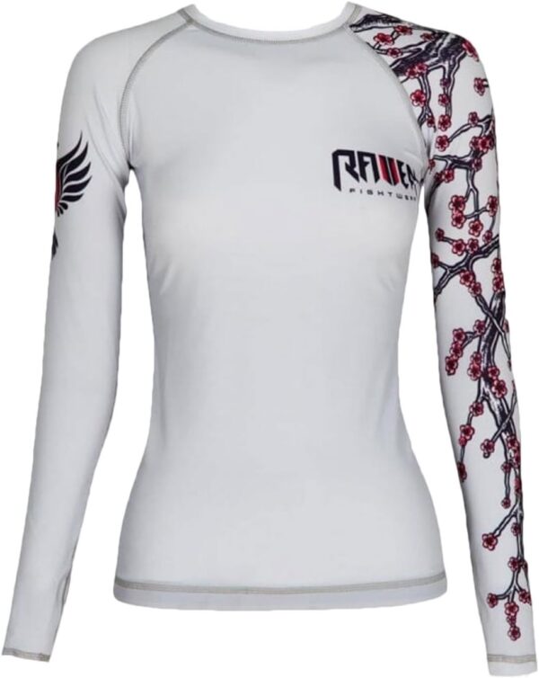 Raven Fightwear Women's Sakura Rash Guard MMA BJJ White