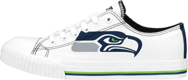 FOCO NFL Womens NFL Ladies Fashion Team Big Logo Low Top White Canvas Sneakers Shoes