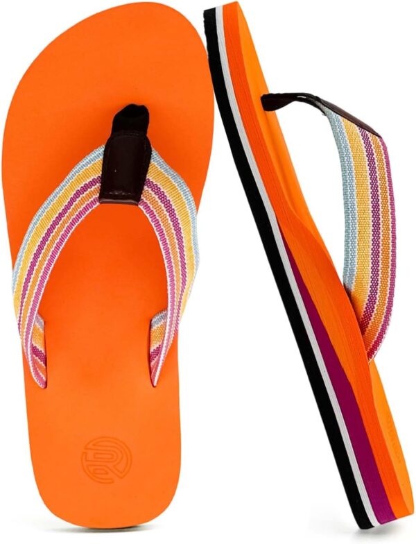 rosyclo Flip Flops For Women, with Arch Support Orthotic Comfortable Slip On Yoga Mat Casual Cushion Summer Beach Walking Thong Sandals Womens Indoor Outdoor Pool Slides Shower Shoes