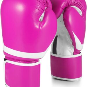 Flexzion Boxing Sparring Training Gloves Pro Muay Thai Kickboxing Heavy Bag Punching Mitts Wrist Wrap Full Contact Combat Sport Protective Hand Gear Martial Art Supply for Women & Teens, 10Oz