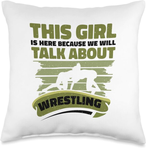 This Girl Will Talk About Wrestling - Girl Wrestler Throw Pillow