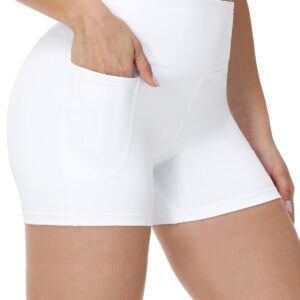 Runhit Biker Shorts Women with Pockets - 8''/5''/3'' High Waisted Yoga Workout Gym Spandex Tummy Control Shorts