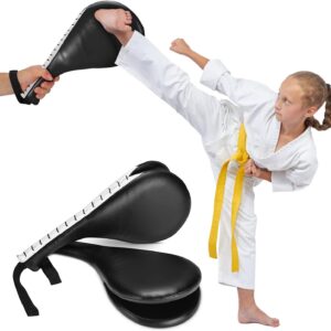Taekwondo Kick Pads, Pack of 2 Professional TKD Kicking Training Karate Boxing Practice Pad Kickboxing Striking Target Pads Martial Arts Training Equipment for Children and Adults(Black)