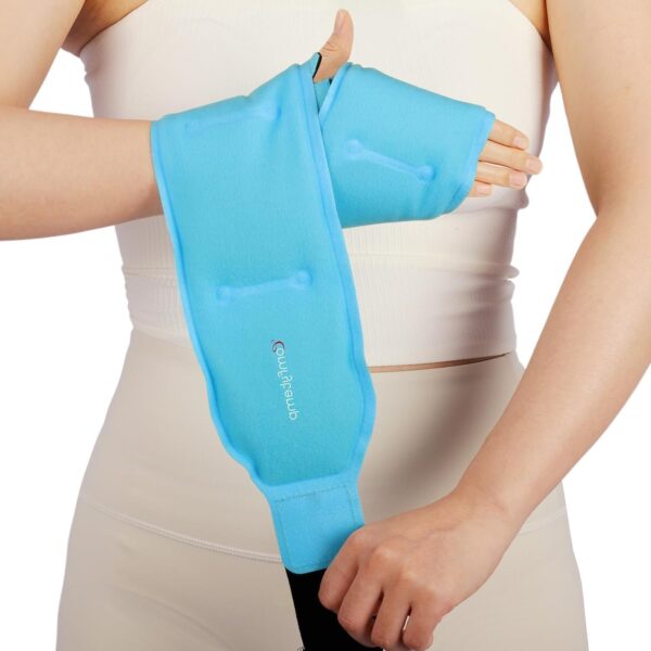 Comfytemp Longer Wrist Ice Pack Wrap for Carpal Tunnel Relief, FSA Approved HSA, Reusable Gel Wrist Brace Hot Cold Compress for Hand Pain Injury, Arthritis, Surgery Gift