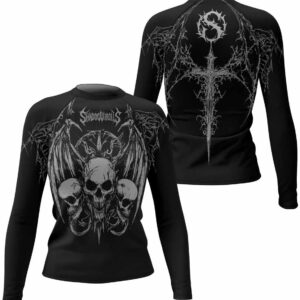 Women’s Dark Symbol Combat Rash Guard – Long-Sleeve Compression Athletic Shirt for BJJ MMA No-Gi Training