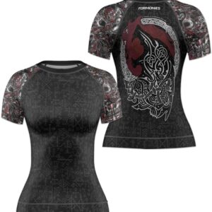 Viking Short Sleeve Rash Guard Top for Women No-Gi MMA BJJ Jiu Jitsu Compression Shirt
