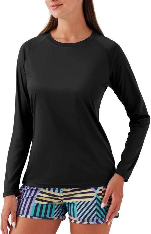 NAVISKIN Women's UPF 50+ Sun Protection Long Sleeve Shirts Rash Guard Shirts Quick Dry Lightweight Hiking Shirts