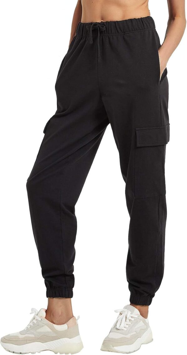 PULI Women's Loose Cargo Sweatpants Pockets Sporty Gym Athletic Fit Jogger Pants Yoga Lounge Trousers