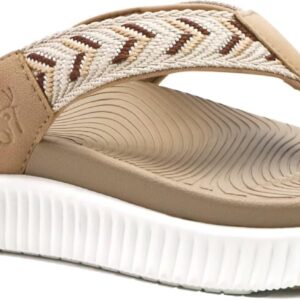 KuaiLu Womens Fashion Orthotic Flip Flops Ladies Athletic Thick Cushion Recovery Thong Sandals Slip On Memory Foam Walking Sandles With Comfortable Plantar Fasciitis Arch Support