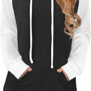 Hoodies for Women Lightweight Long Sleeve Sweatshirt Loose Fit Color Block Tunic Tops with Pockets 2025