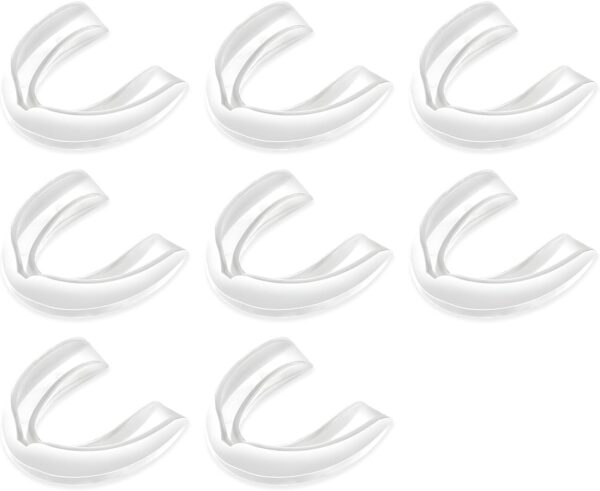 8 Pcs Sports Mouth Guards - Clear EVA Mouth Guard for Braces for Sports for Basketball, Boxing & More - Adult Fit, Mouth Pieces Football Mouthpiece