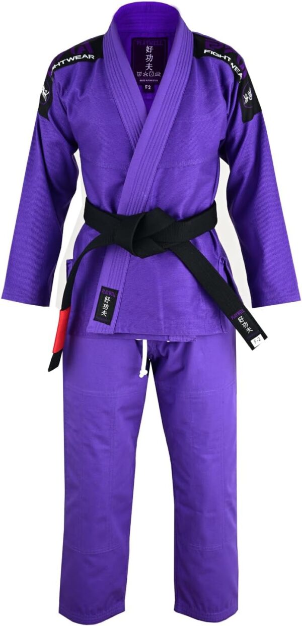 Playwell Pro Ladies BJJ GI Jiu Jitsu Uniform Suit (Comes with Free Ju Jitsu White Belt) - Purple