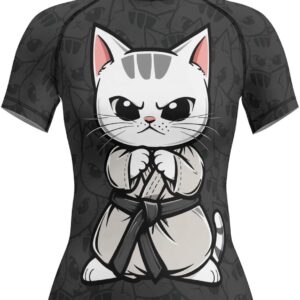 Women’s Jiu Jitsu Rash Guard – Short Sleeve Performance Compression Shirt for MMA BJJ and Combat Training