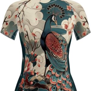 Women's Samurai Short Sleeve Rash Guard BJJ MMA Compression Shirt - Base Layer for No-Gi Fitness Workouts