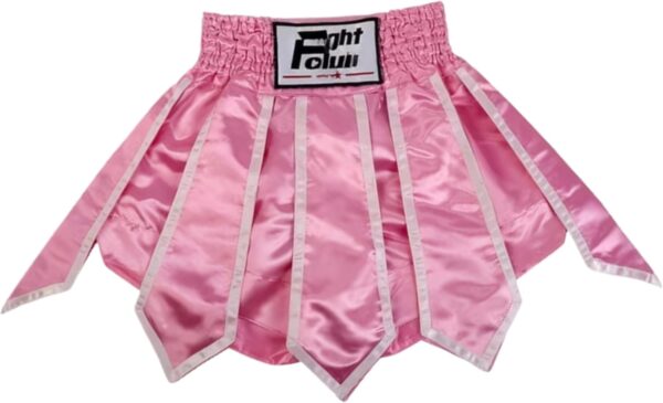 Women's High Waist Muay Thai Shorts – Pink Satin Kickboxing, MMA, Boxing Training Shorts with Breathable Elastic Waist