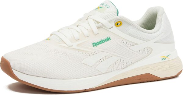 Reebok Nano X5 Sneakers for Women, Cross Training Gym Walking Shoes Women, Chalk/Alabaster/Upgrade Green, 11