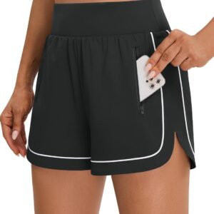 BMJL Women's Workout Shorts Athletic Running Shorts 2.5" High Waisted Gym Shorts Color Block Sporty Shorts