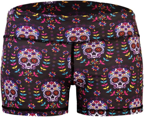 Epic MMA Gear WOD Booty Shorts for Women (Medium, Black M Skull)