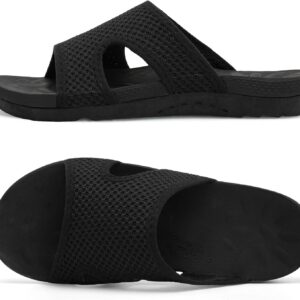 LeIsfIt Womens Slide Sandals Arch Support Slides Slip on Plantar Fasciitis Sandals Ladies Yoga Mat Thick Cushion Slipper Slides for Indoor Outdoor