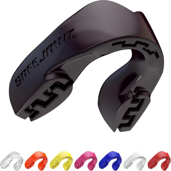 SAFEJAWZ Mouthguard Slim Fit, Adults and Junior Mouth Guard with Case for Boxing, Basketball, Lacrosse, Football, MMA, Martial Arts, Hockey and All Contact Sports