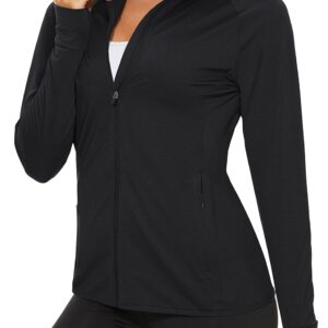 TACVASEN Women's Workout Jackets Lightweight Athletic Jacket Zip Up UPF 50+ UV Protection Long Sleeve Sun Shirt