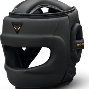 Mytra Fusion Boxing Headgear MMA Kickboxing Grappling Taekwondo Karate Training Head Gear, One Size Fits to All
