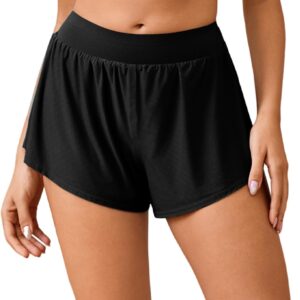 Women's Athletic Shorts High Waisted Running Shorts Sporty Short Gym Elastic Workout Shorts