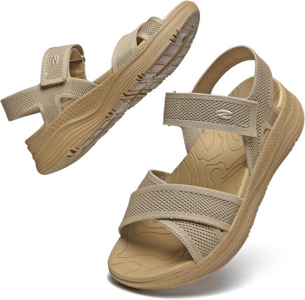 Womens Orthopedic Walking Sandals Comfortable Plantar Fasciitis Arch Support with Ultra lightweight Adjustable Strap Sandals for Summer Beach