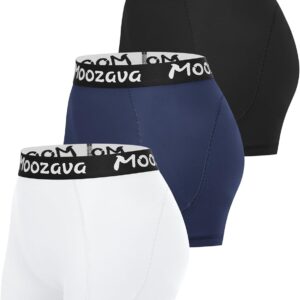 Moozava 3" Womens Spandex Volleyball Shorts 3 Pack Athletic Compression Shorts for Running Gym Workout Yoga Cheer Dance