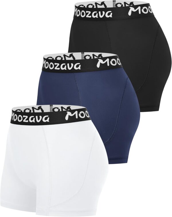 Moozava 3" Womens Spandex Volleyball Shorts 3 Pack Athletic Compression Shorts for Running Gym Workout Yoga Cheer Dance