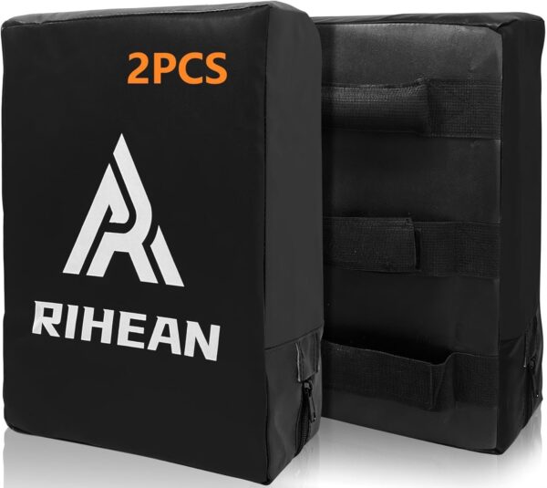 Kick Shield - 16" Muay Thai Kickboxing Pad with 3 Padded Handles, Dense Foam for MMA, Boxing, Martial Arts, Karate, Taekwondo Training (2 Unit)