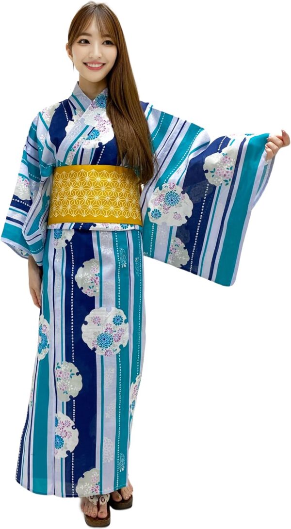 Dita ENSHU Women's Traditional Easy Wearing Kawaii Yukata Robe(Japanese Casual Kimono) Full Set 4