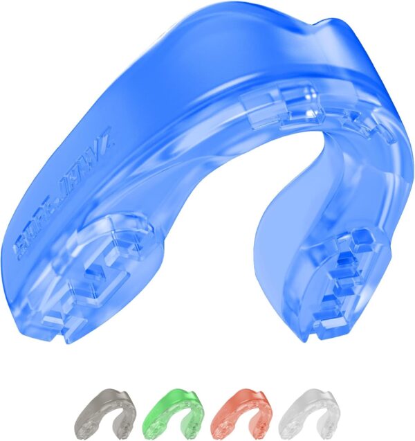 SafeJawz Elements Dual Layer Mouthguard Premium Protection Adults and Junior Gum Shield with Case for Boxing, MMA, Rugby, Martial Arts, Judo and All Contact Sports