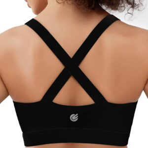Cordaw Pickleball Sports Bras for Women High Support, Molded Cup Crisscross Back High Impact Workout Yoga Bra